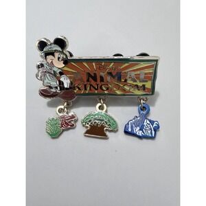 Disney WDWs Animal Kingdom Theme Park Logo Mickey Mouse Dangle pin Dinosaur